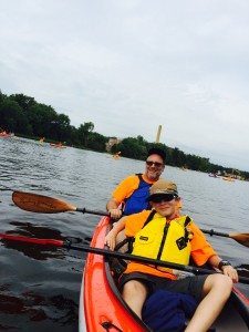 Joe and William in kayak