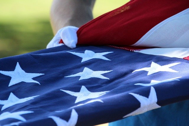 Military funeral flag